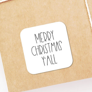 Merry Christmas y'all Square Sticker