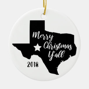 Merry Christmas Y'all Texas Christmas Ornament