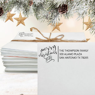 Merry Christmas Y'all Texas Holiday Return Address Self-inking Stamp