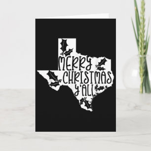 Merry Christmas Yall Texas Mistletoe White Graphic Card