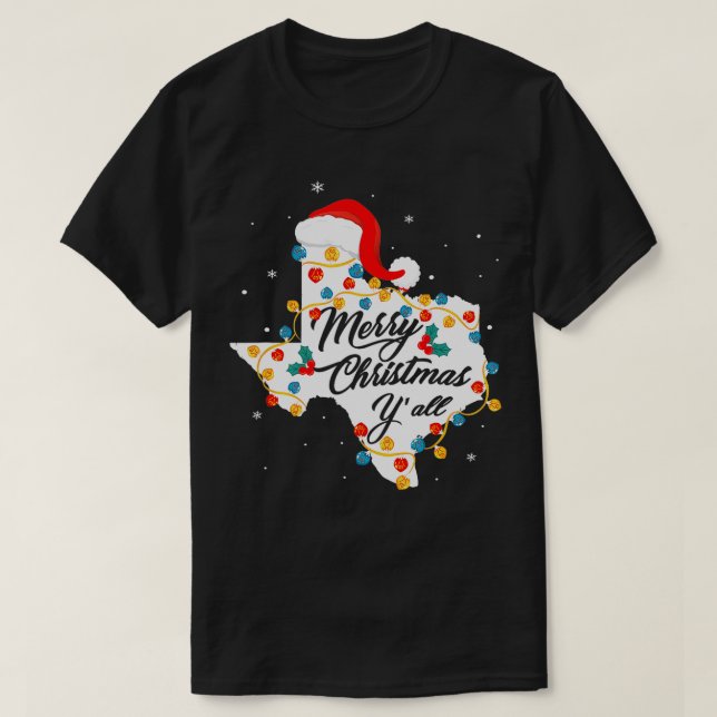 Merry Christmas YAll Texas State Texan Holiday Men T-Shirt (Design Front)