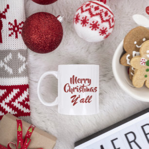 Merry Christmas Y'all Two-Tone Coffee Mug