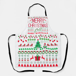 "Merry Christmas Y'all" Ugly Sweater Apron