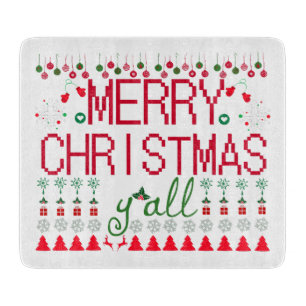 "Merry Christmas Y'all" Ugly Sweater Cutting Board