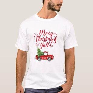 Merry Christmas Y'all Vintage Red Truck Christmas T-Shirt