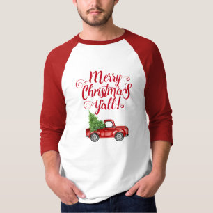 Merry Christmas Y'all Vintage Red Truck T-Shirt