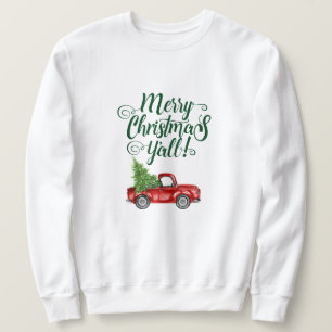 Merry Christmas Y'all Vintage Truck Christmas Sweatshirt