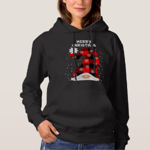 Merry Christmas Y'all With Gnomes Plaid Chequered Hoodie