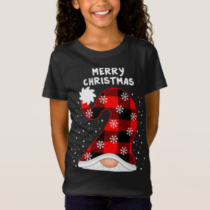 Merry Christmas Y'all With Gnomes Plaid Chequered T-Shirt
