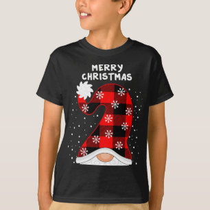 Merry Christmas Y'all With Gnomes Plaid Chequered T-Shirt