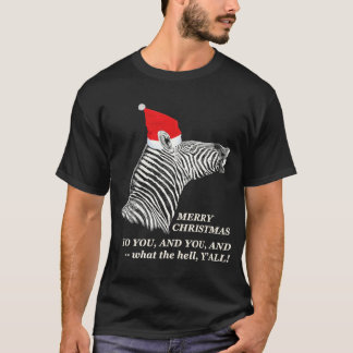 Merry Christmas Y'all  Zebra T-Shirt