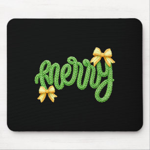 Merry Christmas Yarn Crochet Funny Xmas Pajamas Ho Mouse Mat