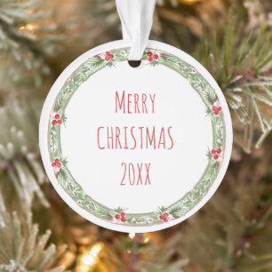 Merry Christmas Year Family Name Annual Ornament