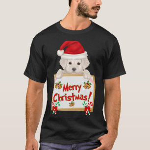 Merry Christmas Yellow Labrador Retriever Puppy! E T-Shirt