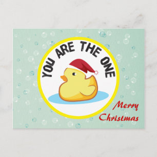 Merry Christmas yellow rubber duckie postcard