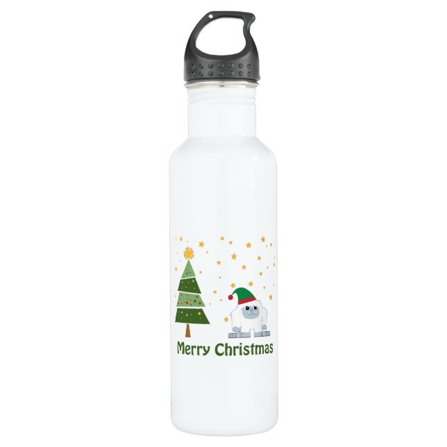 Merry Christmas Yeti 710 Ml Water Bottle (Front)