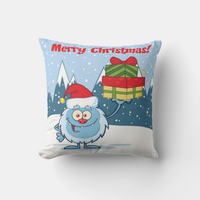 Merry Christmas Yeti Cushion (Front)