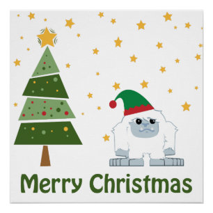 Merry Christmas Yeti Poster