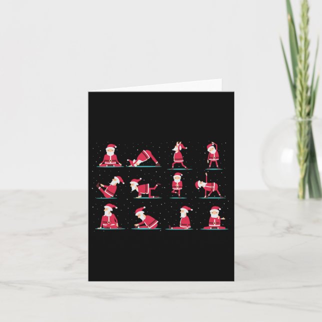 Merry Christmas Yoga Santa Practice Yoga Xmas Medi Card (Front)