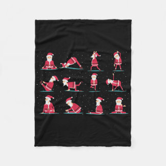 Merry Christmas Yoga Santa Practice Yoga Xmas Medi Fleece Blanket