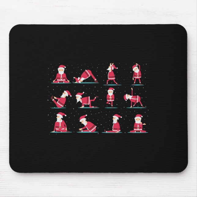 Merry Christmas Yoga Santa Practice Yoga Xmas Medi Mouse Mat (Front)