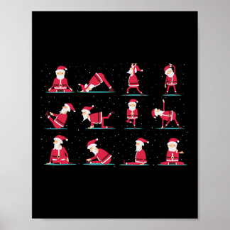 Merry Christmas Yoga Santa Practice Yoga Xmas Medi Poster