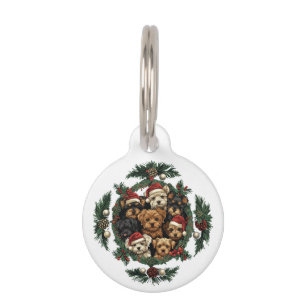 Merry Christmas Yorkshire Terrier Dogs Pet Tag