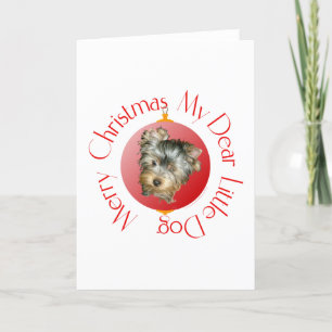 Merry Christmas Yorkshire Terrier Holiday Card