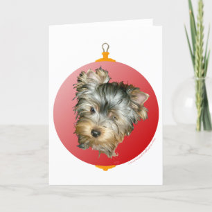 Merry Christmas Yorkshire Terrier Holiday Card