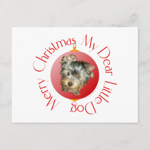 Merry Christmas Yorkshire Terrier Holiday Postcard