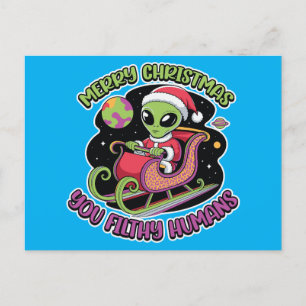 Merry Christmas You Filthy Humans Holiday Postcard