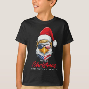 Merry Christmas You Filthy Liberals Eagle Trump Sa T-Shirt