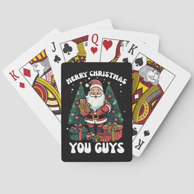 Merry Christmas You Guys Santa Claus Playing Cards (Back)
