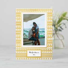 Merry Christmas! Your Photo & Family Names & Year  Foil Holiday Card