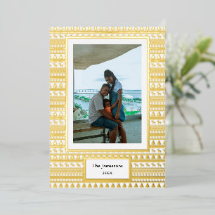 Merry Christmas! Your Photo & Family Names & Year  Foil Holiday Card