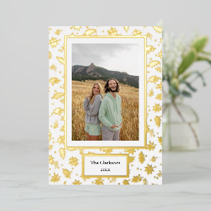 Merry Christmas! Your Photo & Family Names & Year  Foil Holiday Card