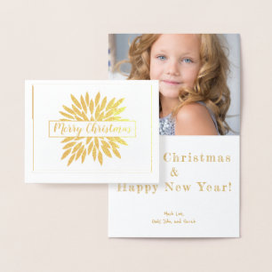 Merry Christmas Your Photo Here Foil Card