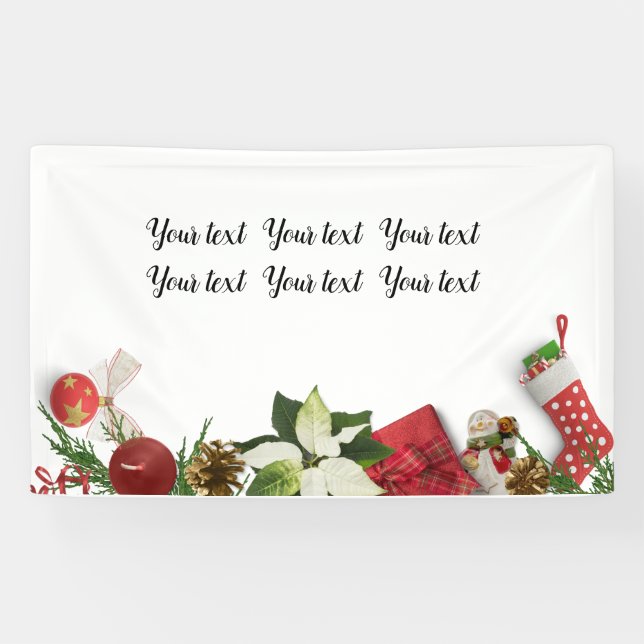 Merry Christmas Your text Banner (Horizontal)