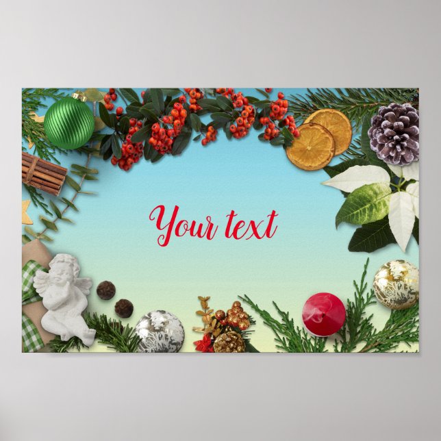 Merry Christmas Your text Poster (Front)