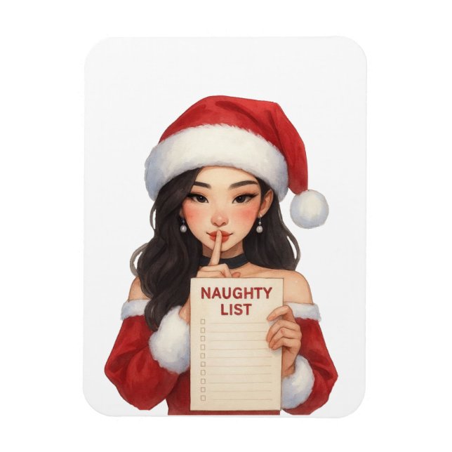 Merry Christmas You're On My Naughty List Cute Magnet (Vertical)