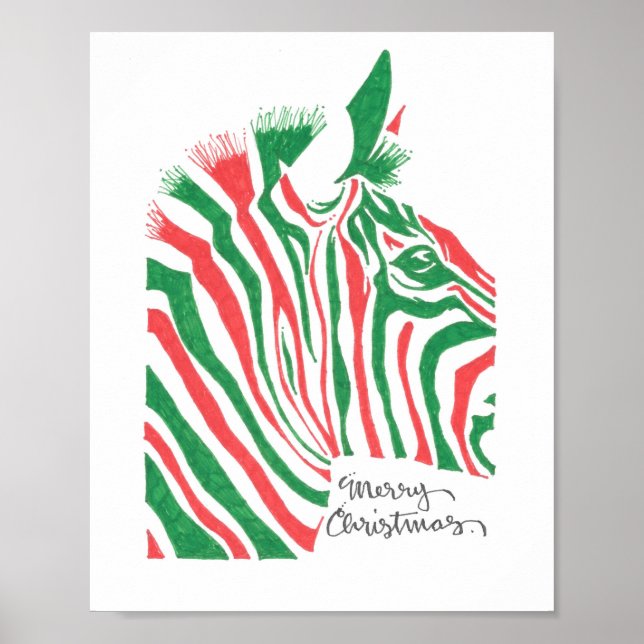 Merry Christmas Zebra Print (Front)