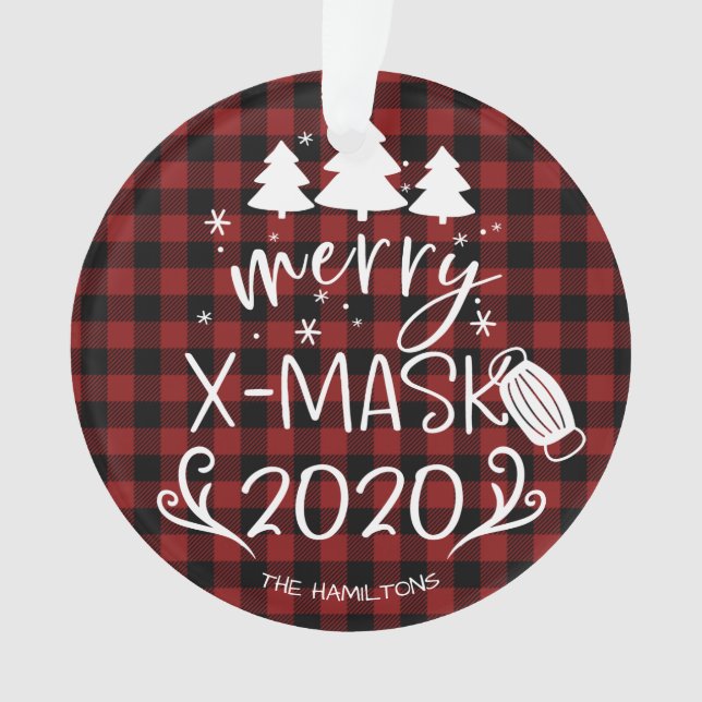 Merry ChristMask Funny 2020 Covid Pandemic Ornament (Front)