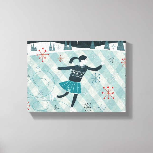 Merry Christmastime Skater Canvas Print (Front)