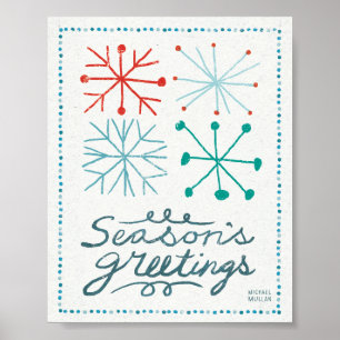 Merry Christmastime Snowflakes Poster