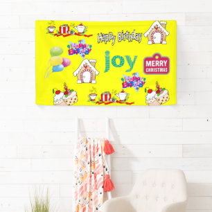 Merry ChristmasVinyl Banner, Happy Birthday Banner