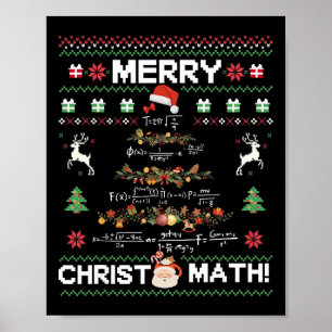 Merry Christmath Funny Christmas Math Tree Student Poster