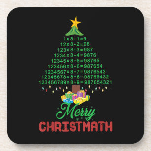 Merry Christmath Funny Math Christmas Tree Xmas Gi Coaster