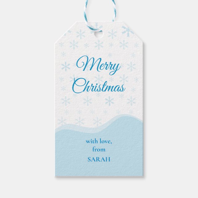 Merry ChristmChristmas Gift Tag | Snowflake Design (Front)