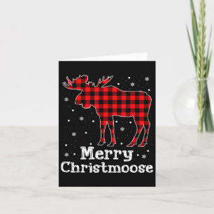 Merry Christmoose Buffalo Plaid Christmas Moose Card