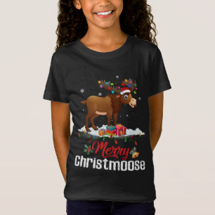 Merry Christmoose Christmas Light Moose Funny Xmas T-Shirt